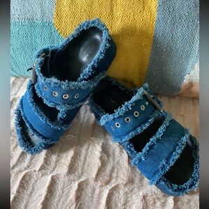 Rag & Bone Blue Denim Slides, sz 7